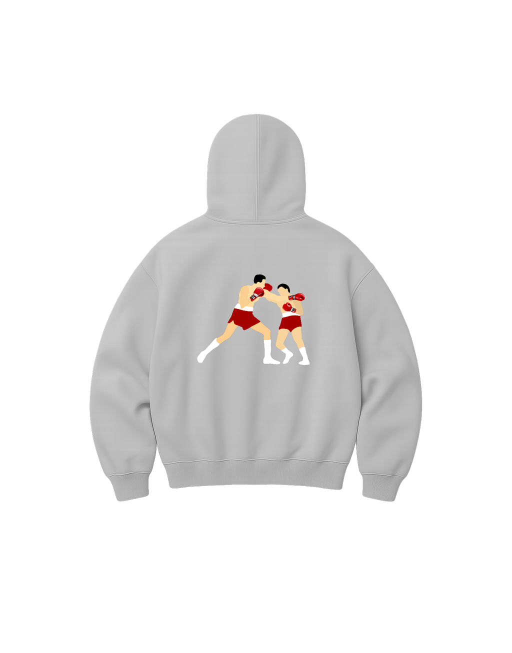 BOXING ZIP UP - GREY + RED